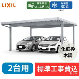 【標準工事費込み】LIXILカーポートSW 900タイプ 2台用 基本 60-55 ハイロング柱 屋根:遮光 奥行:5453mm×幅:6084 mm 有効高:3000mm 柱:4本『 折板 セッパン カーポート2台用 カーポート工事費込み ガレージ 駐車場