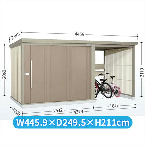タクボ物置 TP/ストックマンプラスアルファ TP-SZ43R22 『物置 屋外 大型 倉庫 小屋 収納庫 diy サイクルポート タイヤ テント 庭 おしゃれ』【追加金額で取付工事可能】 カーボンブラウン