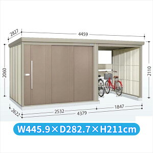 タクボ物置 TP/ストックマンプラスアルファ TP-S43R26 『物置 屋外 大型 倉庫 小屋 収納庫 diy サイクルポート タイヤ テント 庭 おしゃれ』【追加金額で取付工事可能】 カーボンブラウン