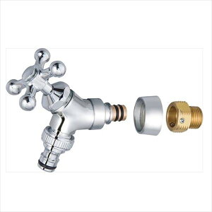 ユニソン イージーフォーセット ホース用アダプターセット 『立水栓 蛇口』 シルバー