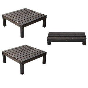【マラソン対象】Sスタイル ユニットウッドデッキ harmonie(アルモニー)90×90 2個組 ステップ付 組立品 *ステップ #SDKIT9090-2PSTP-DBR ダークブラウン 『濡れ縁』