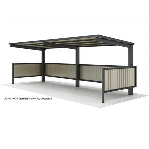 【法人様限定商品 個人宅・現場配送不可】四国化成 サイクルポート VF-R クローズタイプ 基本タイプ 連棟用基本セット(2連棟セット) 積雪20cm 標準高 屋根材:ポリカ板 VFCC-2161