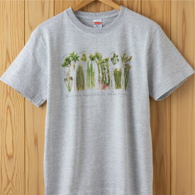 【 山菜図鑑Tシャツ 】 山菜 ふきのとう こごみ こしあぶら わらび ぜんまい うど たらのめ うるい みょうが しどけ 雪国 新潟 十日町 Tシャツ 半袖 こども 男女兼用