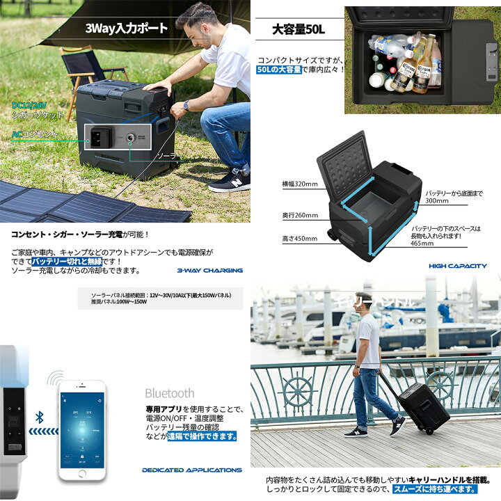 楽天市場】バッテリーセット SUNGA 車載冷蔵庫 50L キャリーハンドル付  