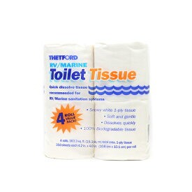 水に溶けやすい トイレットペーパー シングル 4ロール入り マリントイレ用 トイレットティッシュ ポータブルトイレ 節水 簡易トイレ キャンプ アウトドア キャンピングカー 海外旅行 工事現場 建設現場 仮設トイレ ボート用品