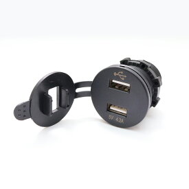 デュアル USB チャージャー & ボルトメーター ラウンドタイプ 426504
