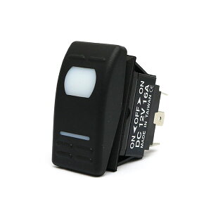 防滴 防水 ロッカースイッチ ON-OFF-ON 12V 16A インジケーターライト付 LED 712601 マリンスイッチ