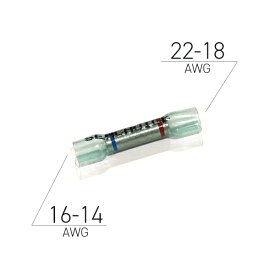 防水熱収縮異径コネクター 22-18/16-14AWG 圧着スリーブ 青 906142