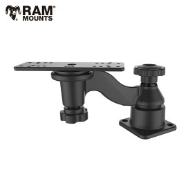 【即納】 RAM-109HU RAM MOUNTS ラムマウント 魚探マウント スイングアーム スウィングアーム 360度 回転 RAMマウント 780109 2ステーション フィッシング ガーミン ハミンバード ローランス 魚群探知機 取付 架台 アルミボート カヤックパーツ