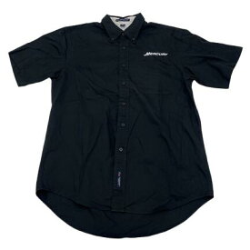 MERCURY 半袖 ボタンダウン シャツ US-Mサイズ 67-122017-M メンズ 男性 レディース 女性 ブラック 黒 ユニセックス ワークシャツ 刺繍 ワンポイント