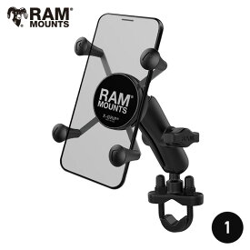 スマホをガッチリホールド！ RAM MOUNTS ラムマウント バイクスマホホルダー RAMマウント Xグリップ iphone 14 対応 708236 RAM-B-149Z-UN7U ハンドルバー クランプバー ハンドルマウント 携帯 スマートフォン 強力 固定 車載 電話オフロードバイク