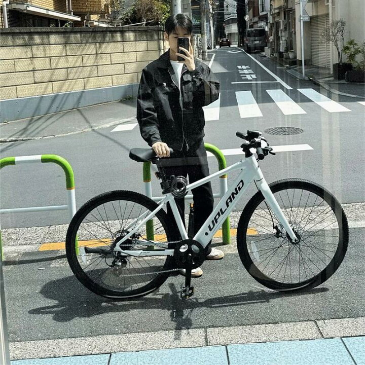 楽天市場】Upland 電動アシスト自転車 fitness 700C シマノ製8段変速機 