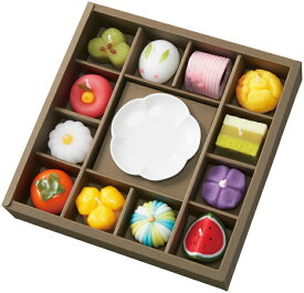 【お得なセット】【甘い香り】【ギフトローソク】■ 和菓子づくしギフトセット ■ カメヤマ ローソク　蝋燭 贈答用 進物用 お悔やみ 新盆 お盆 初盆 喪中 ギフト お彼岸 プレゼント 法事 御供 御佛前 御霊前 のし