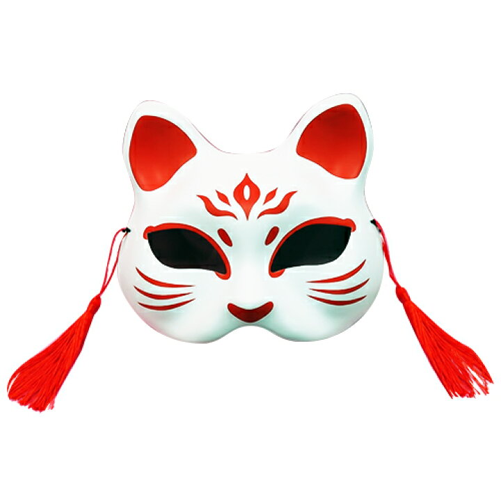 楽天市場 お面 おめん 半面 猫面 壱 紅白 Dicom 6枚 お面 おめん 猫 お祭り 子供会 縁日 景品 お祭り問屋の岸ゴム