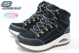 防寒 撥水加工 スケッチャーズ レディース ハイカットスニーカー SKECHERS UNO RUGGED WINTER FEELS 155224 BLK BLACK