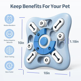 犬の精神刺激パズル スマート犬のおもちゃ ペットスローフードボウル 犬用スローフードボウル 犬のおやつ分配パズルインタラクティブな犬のおもちゃ トレーニングと脳刺激のためのノンスリップヘビーデューティきしむおやつ調剤犬脳刺激パズル 早食い防止
