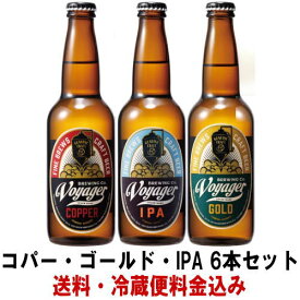 ビール ギフト ボイジャー コパー ゴールド IPA 330ml 各種2本 合計6本 飲み比べセット【送料込み】【冷蔵便料金込み】【地ビール】【クラフトビール】【ボイジャーブルーイング】【和歌山県】【copper】【gold】【IPA】