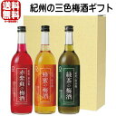お中元 梅酒 紀州の三色梅酒 ギフトセット 緑茶梅酒 赤い梅酒 蜂蜜梅酒 720ml 化粧箱入り 3本セット 送料無料 送料込み 梅酒ギフト 中野BC 和歌山県 退職祝い お中元 御中元 お歳暮 御歳暮 お年賀 御年賀 母の日 父の日 ギフト プレゼント