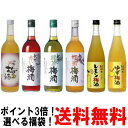 【ポイント3倍】紀州の梅酒 500ml 720ml 6本 選べる福袋19種類の中からお好きな商品をお選び下さい。【野菜梅酒】【男子ごはん】【いっこんろくさい】【...