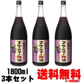 【ブルーベリー梅酒】紀州のブルーベリー梅酒 1800ml 3本【送料無料】【梅酒】【紀州】【ブルーベリー梅酒】【中野BC】【和歌山県】【smtb-k】【w1】 お買い物マラソン 店内最大ポイント10倍