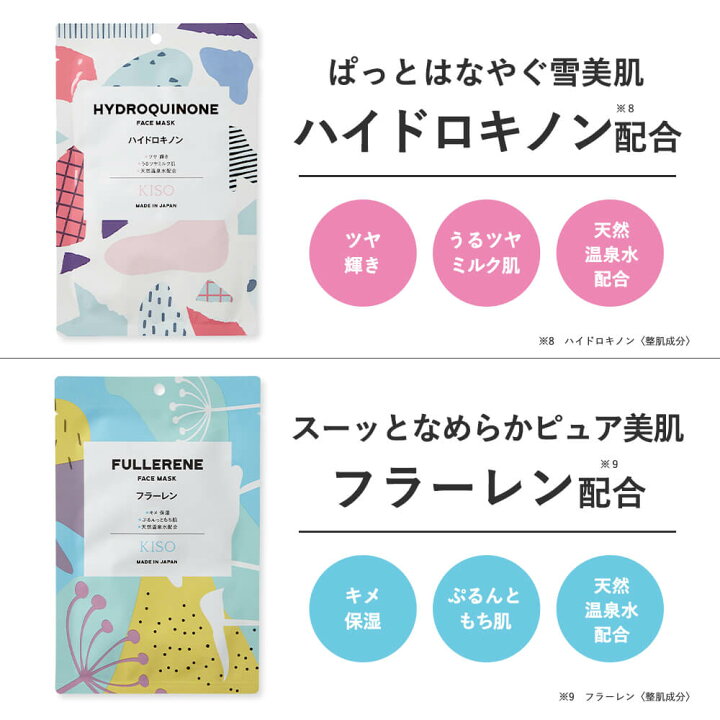 楽天市場 国産フェイスマスク 30枚セット しっかり実感 セット 高濃度 原液 配合 シートマスク フェイスパック シートパック ハイドロキノン ヒト幹細胞 ヒアルロン酸 ビタミンc 選べる 美容成分 10種類 化粧水 美容液 福袋 送料無料 Kiso