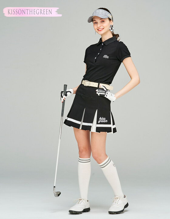 楽天市場 ゴルフウェア レディース ポロシャツ 定番おしゃれ レディース ゴルフ 半袖 ゴルフポロシャツ レディース ゴルフウエア ゴルフウェアー 無地 シンプル トップス カラートップス M L 緑 キスオンザグリーン