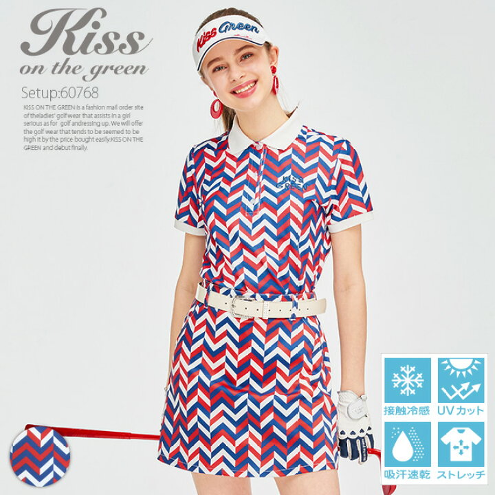 3300円 激安ブランド ゴルフウェア レディース カラフルフラワープリントポロシャツ スカート上下セット インナーパンツ