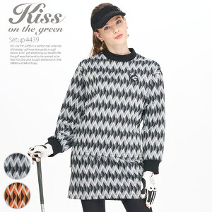 楽天1位 ゴルフウェア レディース ゴルフ 長袖 ジオメトリック柄長袖トップス&スカート上下セット インナーパンツ一体型 インナー付 おしゃれ golf カットソー素材 セットアップ 秋 秋冬