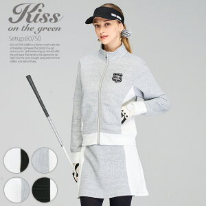 ゴルフウェア レディース フクレデザイン裏毛ジャケット&スカート上下セット (スカートはインナーパンツ一体型) ワンピース セットアップ コーデ 上下セット 無地 シンプル ゴルフ 着回し