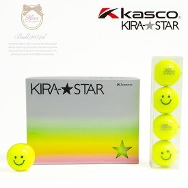 【代引手数料無料】KIRA キスオンザグリーンコラボ　オリジナルスタースマイルボール（1ダース） (ゴルフウェア レディース ゴルフウエア)