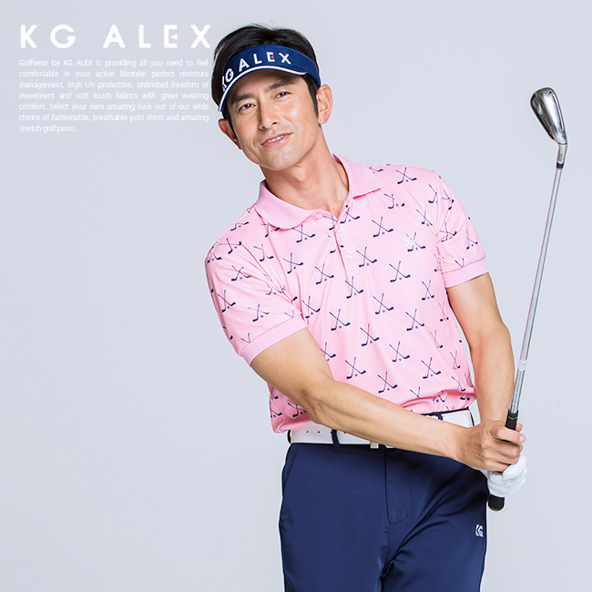 楽天市場】KG-ALEX ゴルフクラブ柄半袖ポロシャツ ゴルフウェア メンズ