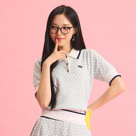 【セール70％OFF】【meet tree golf】ゴルフウェア レディース トライアングルニットポロシャツ / 綿100…