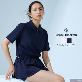 【今季新作セール60％OFF】ゴルフウェア レディース ハーフジップ ポロシャツ ウエスト調整可トップス ポロ 半袖 ゴルフ 伸縮 ストレッチ 2way シルエット 体系カバー 重ね着 着痩せ 大きいサイズ 小さいサイズ S M L LL 3L