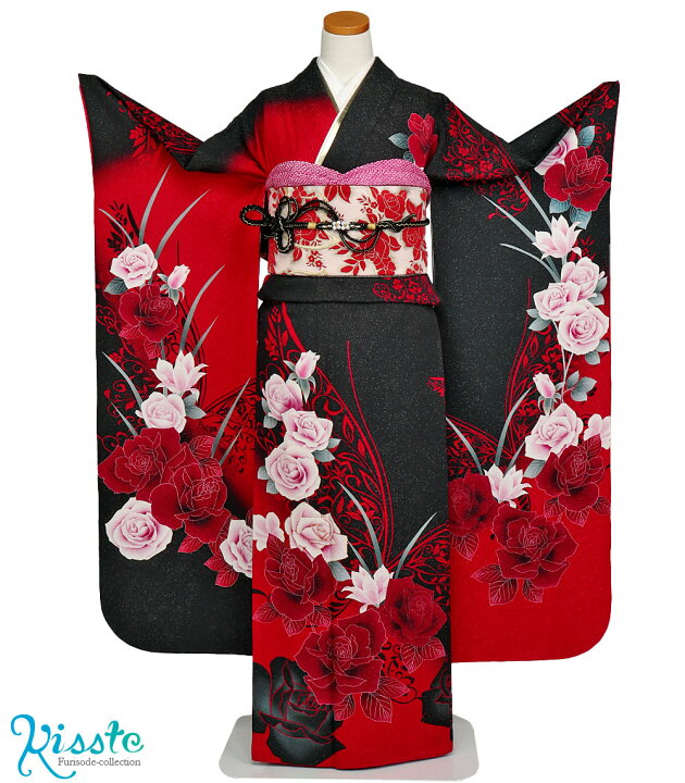 楽天市場】【レンタル】 振袖 フルセット 振袖レンタル ＜ 薔薇 蝶  