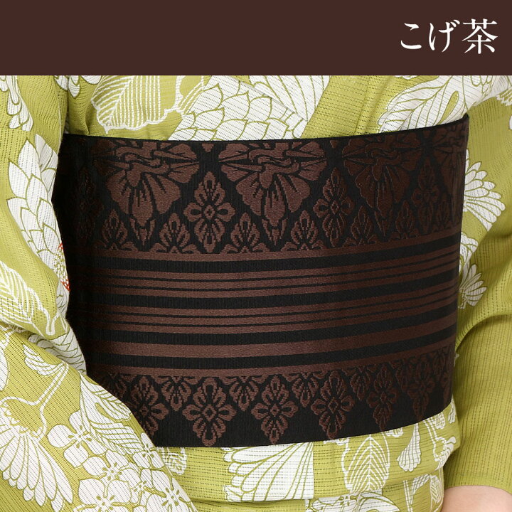 楽天市場】半幅帯 撫松庵全4色 博多柄 日本製 【赤 白 紫 茶 浴衣用 