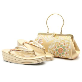 草履バッグセット 留袖用 訪問着用 結婚式 フォーマル 留袖 草履 バッグ S M L LLサイズ フリーサイズ 小さいサイズ 大きいサイズ ゴールド 金 吉祥華紋 世美庵 日本製 正絹 草履バックセット 草履バッグ 草履バック バック草履 礼装 フォーマル