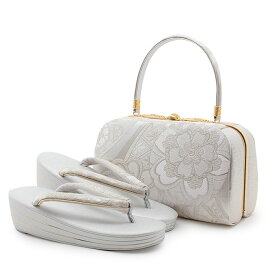 草履バッグセット 留袖用 訪問着用 結婚式 フォーマル 世美庵 M / Lサイズ フリーサイズ 2サイズ 金 銀 シルバー ゴールド 華紋 正絹 3枚芯 日本製 痛くない 黒留袖 色留袖 礼装用 フォーマル 結婚式 ぞうり 草履 草履バック 草履バックセット 着物 バッグ バック 優花緒