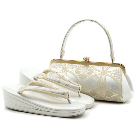 草履バッグセット 留袖用 訪問着用 結婚式 フォーマル 留袖 草履 バッグ 紗織 沙織 S M L LLサイズ フリーサイズ 小さいサイズ 大きいサイズ ゴールド シルバー 金 銀 七宝華紋様 日本製 綴れ織 草履バックセット 草履バッグ 草履バック バック草履 礼装 フォーマル
