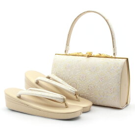 草履バッグセット 留袖用 訪問着用 結婚式 フォーマル 留袖 草履 バッグ 紗織 沙織 S M L LLサイズ フリーサイズ 小さいサイズ 大きいサイズ ゴールド 金 斜め取りに華紋 日本製 草履バックセット 草履バッグ 草履バック バック草履 礼装 フォーマル バッグ バック 草履