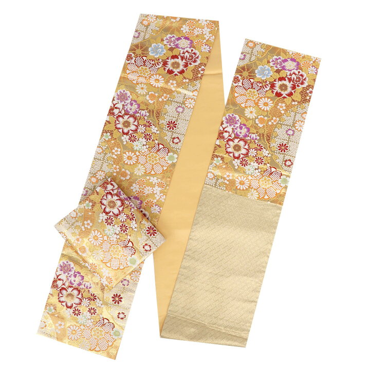 楽天市場】袋帯 振袖用 帯 成人式 ゴールド 雪輪 鹿の子 桜 菊 西陣織  
