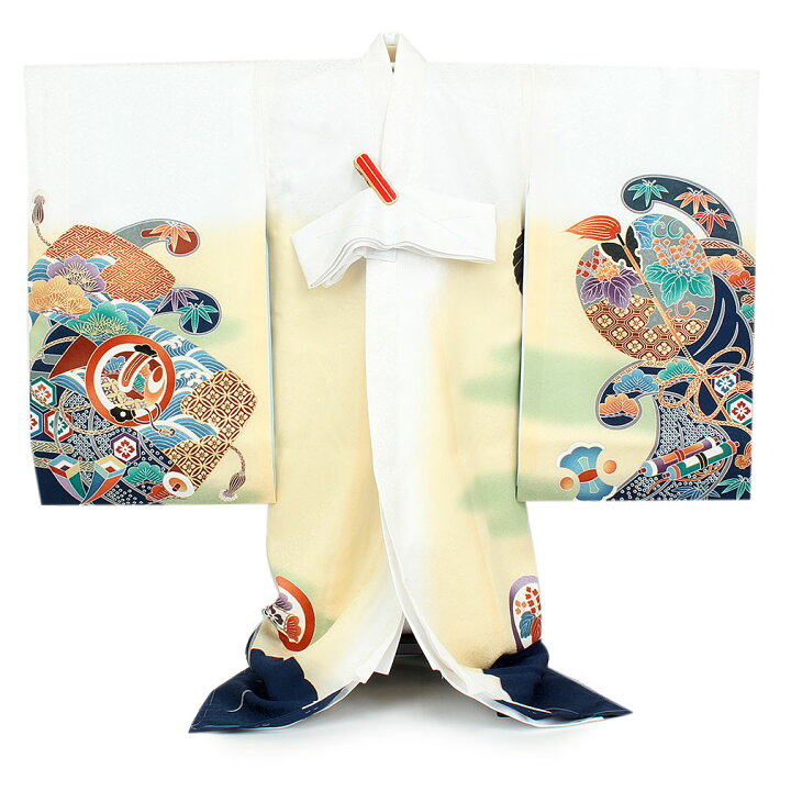 26500円 総合福袋 産着 着物 男の子 白色 和装 正絹