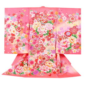 お宮参り 着物 女の子 絹100% 正絹初着 掛け着 産着 ピンク まり 牡丹 桜 鞠 毬 友禅 刺繍 金彩 新品 販売 購入 きもの 祝い着 のしめ 初着 祝着 一つ身 服装 赤ちゃん ベビー
