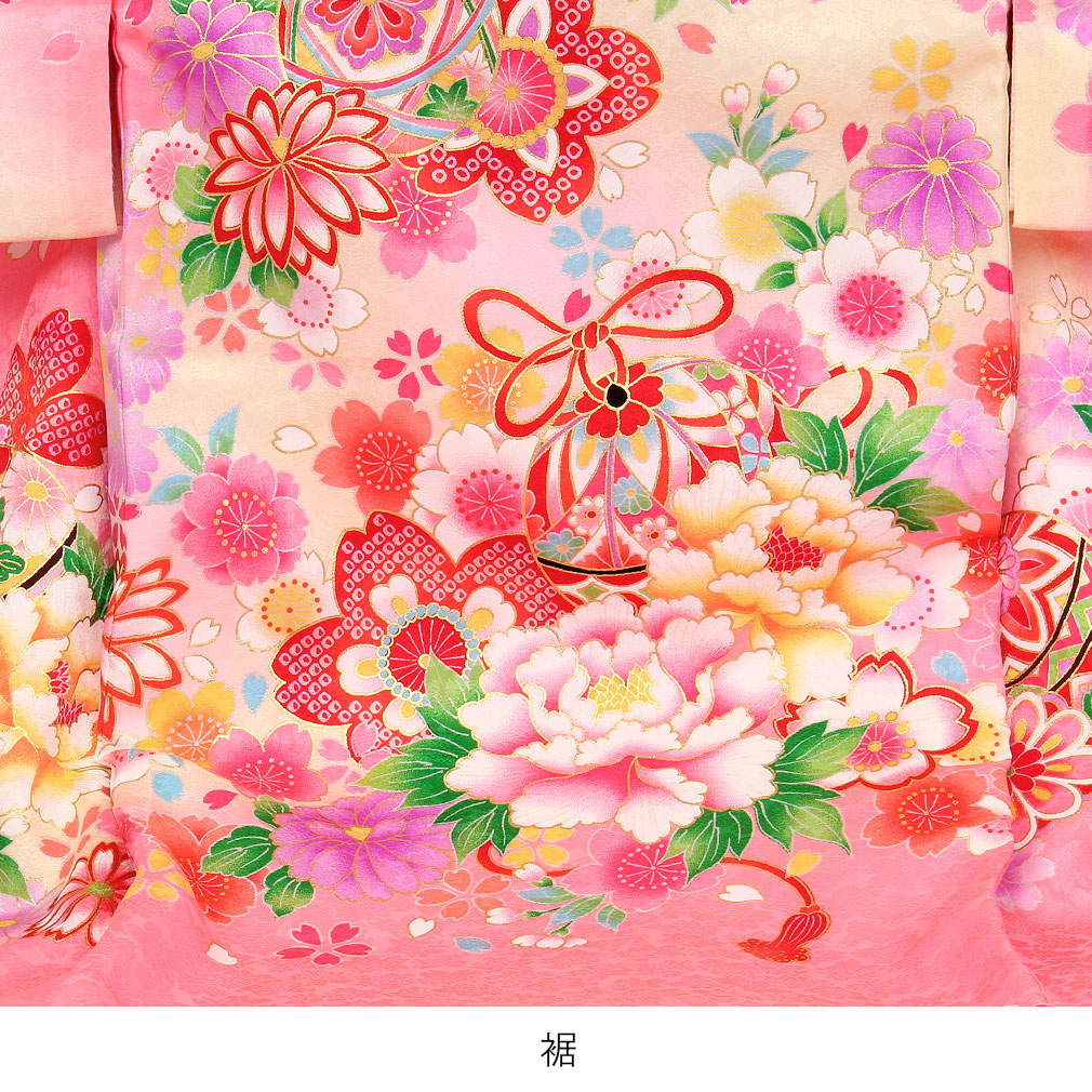 楽天市場】お宮参り 着物 女の子 産着 ピンク まりに牡丹 桜 正絹 祝い
