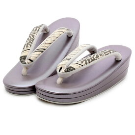 ≪1320円引き！セール≫ 草履 レディース 女性 フリーサイズ Lサイズ 紫っぽいグレー 白 グレー 格子に献上柄 キステオリジナル 博多織花緒 ぞうり お洒落 痛くない 紬 小紋 カジュアル着物 幅広 小判型 単品