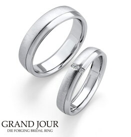 グランジュール 結婚指輪 Pt900 ダイヤモンド 0.01ct ペアリング マリッジリング レディース 女性 メンズ 男性 ブライダル 指輪 シルバー GRAND JOUR GJ04 送料無料