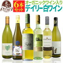 白ワインセット 【 送料無料 】 お手頃価格 オーガニックワイン入り デイリーワイン 6本セット 第14弾 【2,126円OFF】 | イタリア スペイン オーストラリア チリ 南アフリカ ギフト プレゼント おしゃれ お祝いお中元 夏ギフト 【熨斗・のし対応 無料】
