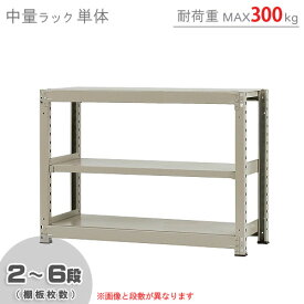 【個人宅も送料無料】 中量ラック300kg 単体 幅120×奥行75×高さ90cm 2～6段 ニューアイボリー 300kg/段 【スチールラック★楽天最安値に挑戦！】 【スチール棚 スチールラック 業務用 収納棚 収納ラック】 【商品key:[W120][D75][H90]】