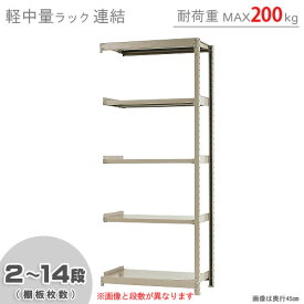 【個人宅も送料無料】 軽中量ラック200kg 連結 幅90×奥行60×高さ210cm 2～14段 アイボリー 200kg/段 【スチール棚★楽天最安値に挑戦！】 【スチール棚 スチールラック 業務用 収納棚 収納ラック】