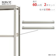 スチールラック オプション 付属品 パーツ 軽中量棚150kgタイプ用 中棚受 奥行60cm用 2本入 アイボリー …