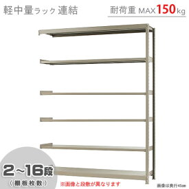 【個人宅も送料無料】 軽中量ラック150kg 連結 幅180×奥行30×高さ240cm 2～16段 アイボリー 150kg/段 【スチール棚★楽天最安値に挑戦！】 【スチール棚 スチールラック 業務用 収納棚 収納ラック】